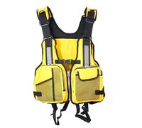 Adjustable Float Jacket with Whistle and Reflective Strips, Float Jacket for Fishing, Kayaking, Surfing, and Boating Water Sports(Yellow)