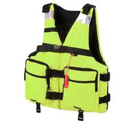 Adjustable Float Jacket with Whistle, Portable Fishing Float Jacket for Casting Paddling, Suitable for Adults Under 220lbs(Yellow,L)