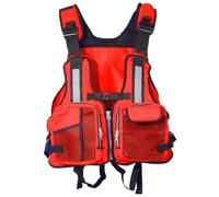 Adjustable Float Jacket with Zipper and Multi-Pockets, Float Jacket with Secure Double Buckle Design for Fishing, Kayaking, Boating, Swimming, and Water Sports(B)