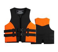 Adjustable Float Jacket with Zipper, Neoprene Float Jacket for Fishing Surfing Kayaking Boating Swimming Water Sports(Orange,XXXL)