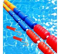 Adjustable Floating Pool Safety Divider Swim Lane Line, 3.3ft-60ft Anti-Wave Rope for Inground & Above Ground Pools, Easy Install with 2 Hooks