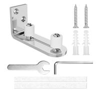 Adjustable Floor Guide, ADERTOS Sliding Barn Door Floor Guides Wall Door Bottom Guide Hardware Adjustable Wall Mount Stay Roller for Door Flush Bottom Design Protect the Floor, Easy to Install, Silver