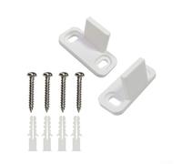 Adjustable Floor Guide for Sliding Barn Door, 2 Pack, Bottom Door Roller with Stabilizing Function, Silent Smooth Movement, Compatible with Most Door Thickness, White Plastic Wall