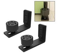 Adjustable Floor Guide Wall/Door Bottom Guide Sliding Barn Door Hardware Black 2PC