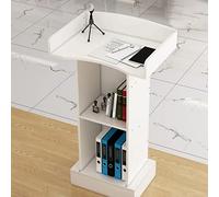 Adjustable Floor Lectern Stand for School Church Restaurant ConcertsPortable Podium with 4 Color Options (White) Ideal for Presentations and Teaching