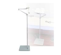 Adjustable Floor Reading Library Stand Foldable Tablet & Phonewith Elastic Pa Clips Ideal for& Sheet Music (H145CM)