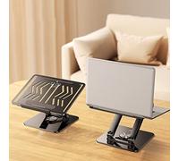 Adjustable Floor Stand Book Holder for Reading, 360° Rotating Multi Height Angle Cookbook Stand with Page Paper Clips, Foldable for Laptop and Textbook