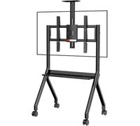 Adjustable Floor Stand with Locking Wheels for 32"-70" Large TVs & Interactive Displays - Mobile TV Cart Rolling Stand for Office Classroom & Events