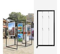Adjustable Floor-Standing Display Stand for Paintings & Photography, Aluminium Advertising Banner Holder, Perfect for Calligraphy, Art Exhibitions, 100x250cm (39.4x98.4in)