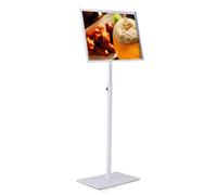 Adjustable Floor Standing Sign Holder Pedestal Stand, Heavy Duty Poster Display Stand for Vertical & Horizontal Advertising with Steel Base