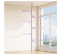 Adjustable Floor-to-Ceiling Clothing Rack Freestanding Vertical Corner Wardrobe for Living Room Bedroom Balcony 3-6 Tiers Space-Saving Design Modern nizer.