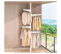 Adjustable Floor-to-Ceiling Clothing Rack Vertical Corner Storage for Dresses Height-Adjustable Wardrobe Stand with 3/4/5/6 Tiers - Maximize Space & nization