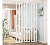 Adjustable Floor-to-Ceiling Room Divider - Elegant White Column Partition for Hotels Cafés Teahouses - 257CM / 101.18" Height Grille Design for Stylish Spaces