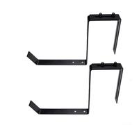 Adjustable Flower Pot Hanger for Railing, No Drill Balcony Bracket with Iron Plant Support Hook, Weather Resistant Outdoor Sill Stand for Vertical Space Saving Garden Rack, Black,(B)