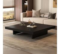 Adjustable Flr Sitting Table - Multifunctional Rectangular Table for Living Room Tea Accent Furniture (Black-A 39.4x39.4in)