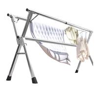 Adjustable Foldable Clothes Rack Telescopic Garment Rack Portable Collapsible Clothing Stand Expandable Drying Rack Indoor Outdoor Use for Laundry Travel Space Saving