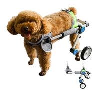 Adjustable Foldable Dog Wheelchair for Small/Medium Dogs - Mobility Aid for Injured & Arthritic Pets Lightweight & Portable Support - White XS Size