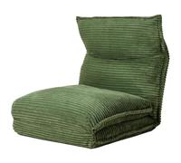Adjustable Foldable Lazy Sofa Bed - 5 Positions Reclining Floor Chair, Washable Cover, Padded Lounger for Reading & Gaming - Portable Green Sofa for Small Spaces