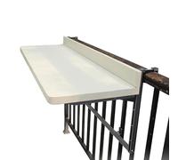 Adjustable Foldable Outdoor Side Table Heavy Du Metal Hanging Rail Table Perfect for Smals Apartments Dec & Pool Sides Portable & Space Saving Design