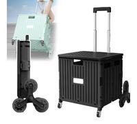 Adjustable Foldable Rolling Crate with Wheels - Rust Resistant Utility Bin for Camping & Storage