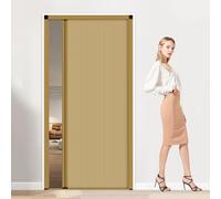 Adjustable Foldable Room Divider Gate - 60-200CM Concertina Sliding Door for Kitchen, Shower & Wardrobe - Space-Saving Yellow Partition, Size: 150×190cm