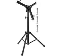 Adjustable Foldable Snare Drum Stand, 12-inch Portable Dumb Drum Holder Rack with Height Extension for Silent Practice, Black