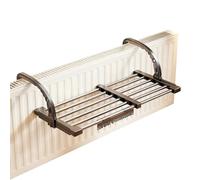Adjustable Foldable Towel and Shoe Drying Rack No Assembly Needed MultiPurpose Radiator Cover Shelf with Sock Clips for Towels Socks Clothes Shoes (63x35x19cm/25x14x7in)