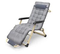 Adjustable Foldable Zero Gravity Lounge Chair with Thick Cotton Pad - Outdoor Recliner for Garden & Terrace Supports 150kg Comfortable Gray Sun Lounger for Relaxation
