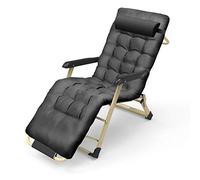 Adjustable Foldable Zero Gravity Recliner Chair - Outdoor Lounge Chair with Thick Cotton Cushion - Supports Up to 330lbs - Ideal for Garden Patio Beach and Relaxation - Black