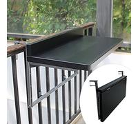 Adjustable Folding Balcony Bar Table for Railings - Outdoor Space-Saving Side Table & Flower Stand Wall-Mounted Patio Table for Garden Deck & Balcony Use