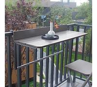 Adjustable Folding Balcony Railing Hanging Table - Outdoor Patio Bar for Deck Railings Aluminium Garden Table Space-Saving Balcony Furniture Perfect for Small Spaces