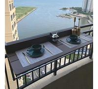 Adjustable Folding Balcony Table - Extendable Garden Console - Space-Saving Multifunctal Lift Table - Brown Wall-Mounted Outdoor Table for Terrace & Balcony