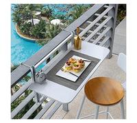 Adjustable Folding Balcony Table - Outdoor Hanging Bar Table for Patio & Garden 120 x 35 cm Space-Saving White Cover Table for Easy Installat & Use