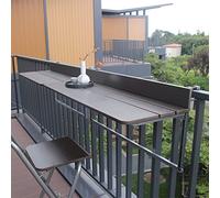 Adjustable Folding Balcony Table5Way Height SpaceSaving Hanging Design Ideal for Small Spaces Portable Outdoor Furniture Perfect for Patios and Balconies