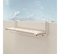 Adjustable Folding Balcony TableGalvanized Outdoor Deck Table for Hanging Clothes & Flower BasketsSpaceSaving Patio Fur
