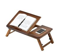 Adjustable Folding Bamboo Sofa Tray Table for Laptop & Breakfast Multi-functional Design for Bedroom Living Room Balcony - Brown 50x30cm
