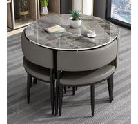 Adjustable Folding Bedside Table - Small Round Dining Table for Home and Office, with Sturdy Metal Legs, Easy to Clean, Full Assembly Required