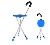 Adjustable Folding Cane Seat Medical Cane Walking Stick Seat Easy to Carry with for Various Outdoor use Like Traveling Hiking Waiting in line