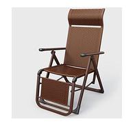 Adjustable Folding Chaise Lounge Chair - Portable Zero Gravity Outdoor Recliner with Pillow - Woven Rattan Camping Seat for Pool, Beach, Patio, Lawn - Durable Steel Frame (Brown)
