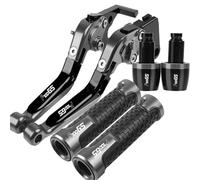Adjustable Folding Clutch Lever Brake Levers Motorcycle Handle Bar Grips Ends for F700GS F 700 GS 2013 2014 2015 2016 2017(Grigio)