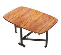 Adjustable Folding Dining Table Extendable Wood Kitchen Table Space-Saving Drop Leaf Design with Wheels Perfect for Small Spaces and Dining Room Use