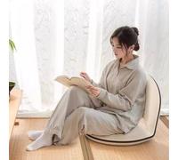 Adjustable Folding Floor Chair with 360° Swivel & Back Support Upholstered Sofa for Adults Ideal for Reading Relaxing & Gaming (White)