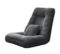 Adjustable Folding Floor Chair with 5 Recline Positions, Comfortable Linen Fabric, Padded Relaxing Sofa Bed with Backrest for Home & Outdoor