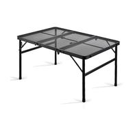 Adjustable Folding Grill Table with Mesh Top Portable Picnic Table for Camping BBQ Beach Outdoor Activities - Height Adjustable and Easy to Carry