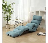 Adjustable Folding Lazy Sofa Chair Bed, 6-Position Floor Lounger with Pillow for Home Office & Living Room - Comfortable Single Seat Sleeper