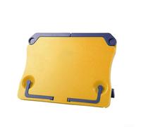 Adjustable Folding Music Stand for Desktop, Portable ABS Book Holder with Two Arms for Sheet Music, Cookbooks, and Pads, Lightweight Table Top Stand for Musicians and Students, White(Yellow)