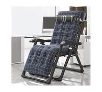 Adjustable Folding Patio Lounge Chair - Portable Steel Recliner with Pillow & Armrests for Camping Garden Poolside Beach - Color A + Cushion A