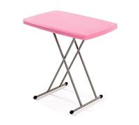 Adjustable Folding Plastic Table - Portable Square Laptop & TV Tray Compact Foldable Desk for Camping Kitchen & Small Spaces (19.6" D x 29.9" W x 14.5" H)