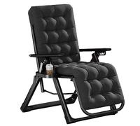 Adjustable Folding Recliner Chair-With Cushion Recliner Adjustable Folding Chairs Cup Drink Holder Rest Chairs for Garden Patio,（D,92X58X12CM）