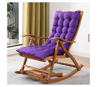 Adjustable Folding Rocking Chair with Ottoman - Portable Recliner Removable Headrest Padded Comfort Stylish Purple Seat for Indoor Living Room & Deck Use Versatile Lounge Furniture.